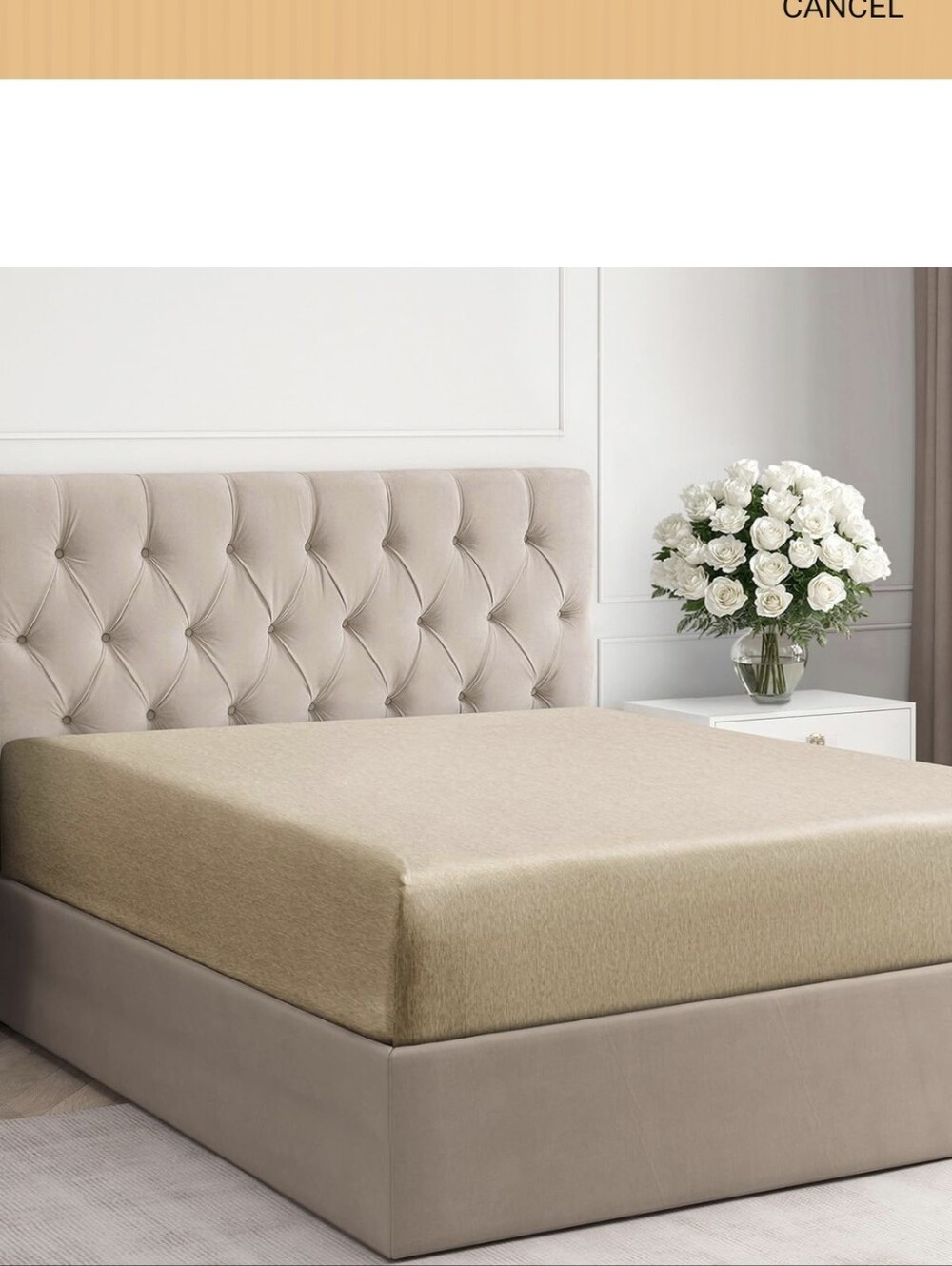 Full Fitted Sheet - Single Fitted Sheet Only - Deep Pockets - Heathered Tan